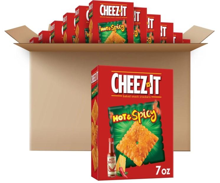 Cheez-It Cheese Crackers Baked Snack Crackers Hot and Spicy 12 Pack for $18.69