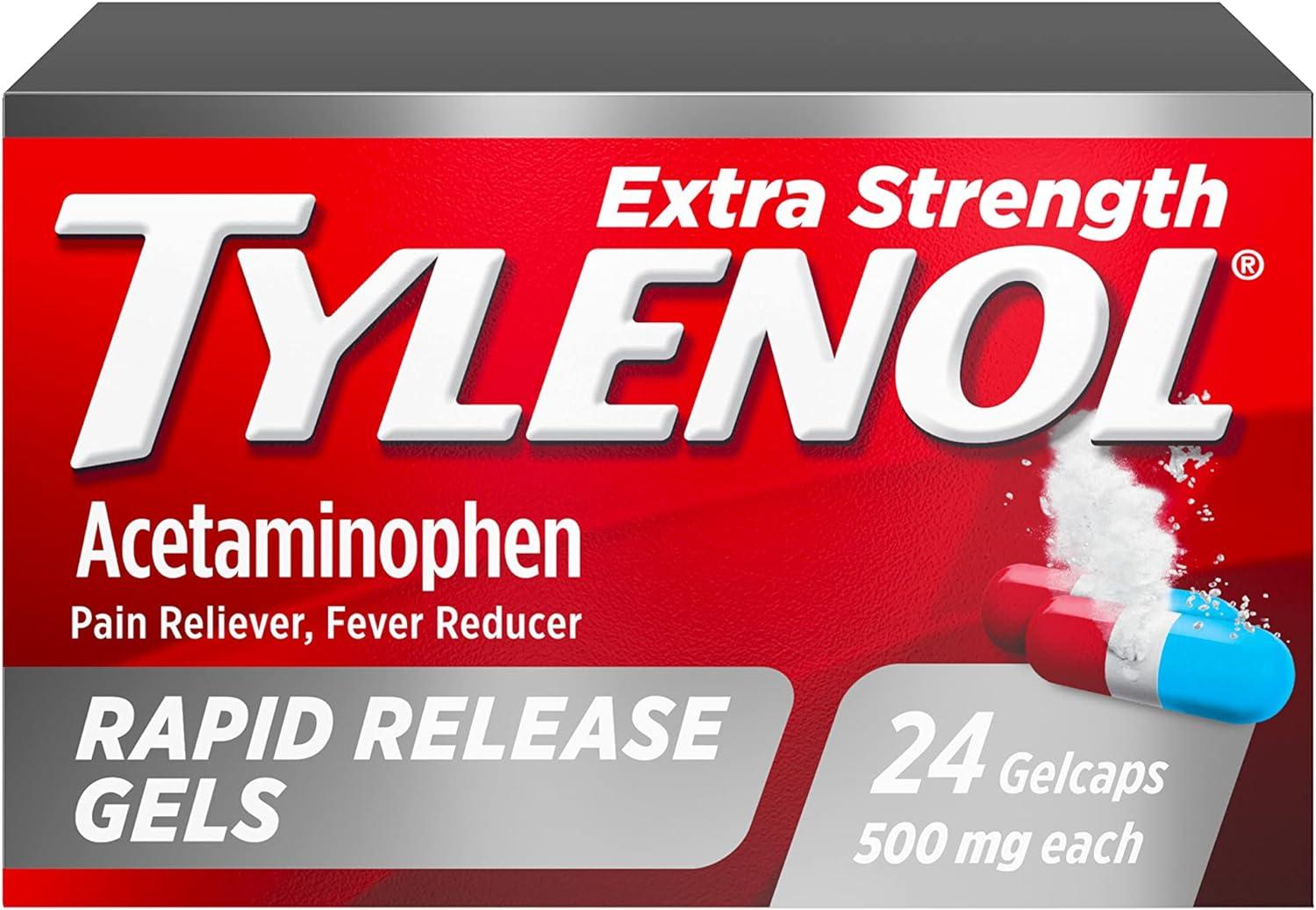Tylenol Extra Strength Acetaminophen Rapid Release Gels 24 Pack for $2.44