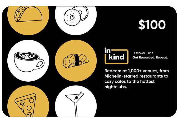 inKind Restaurant Discounted eGift Card for $59.99