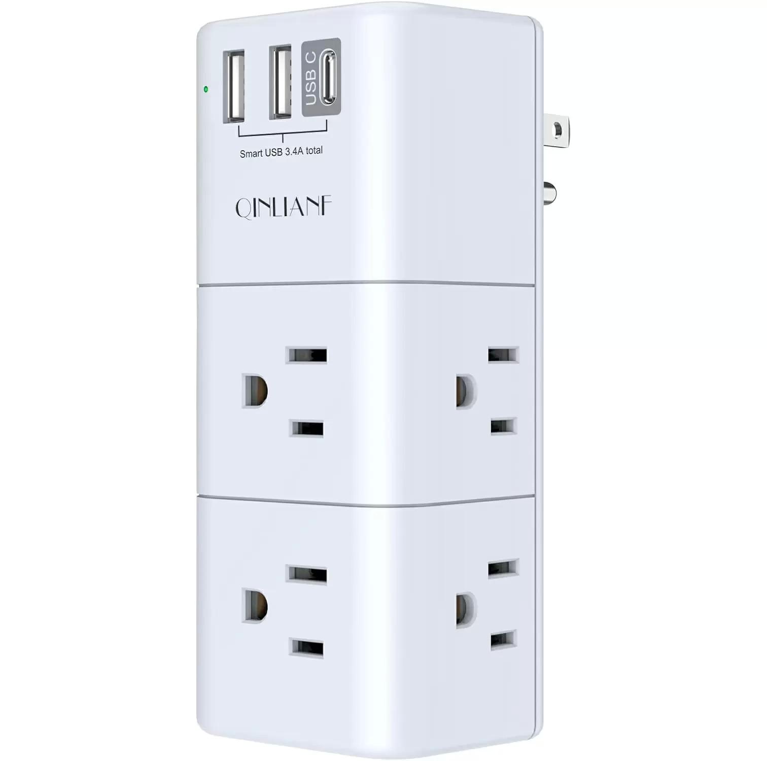 6-Outlet Power Outlet Extender with 1800 Surge Protection for $4.99