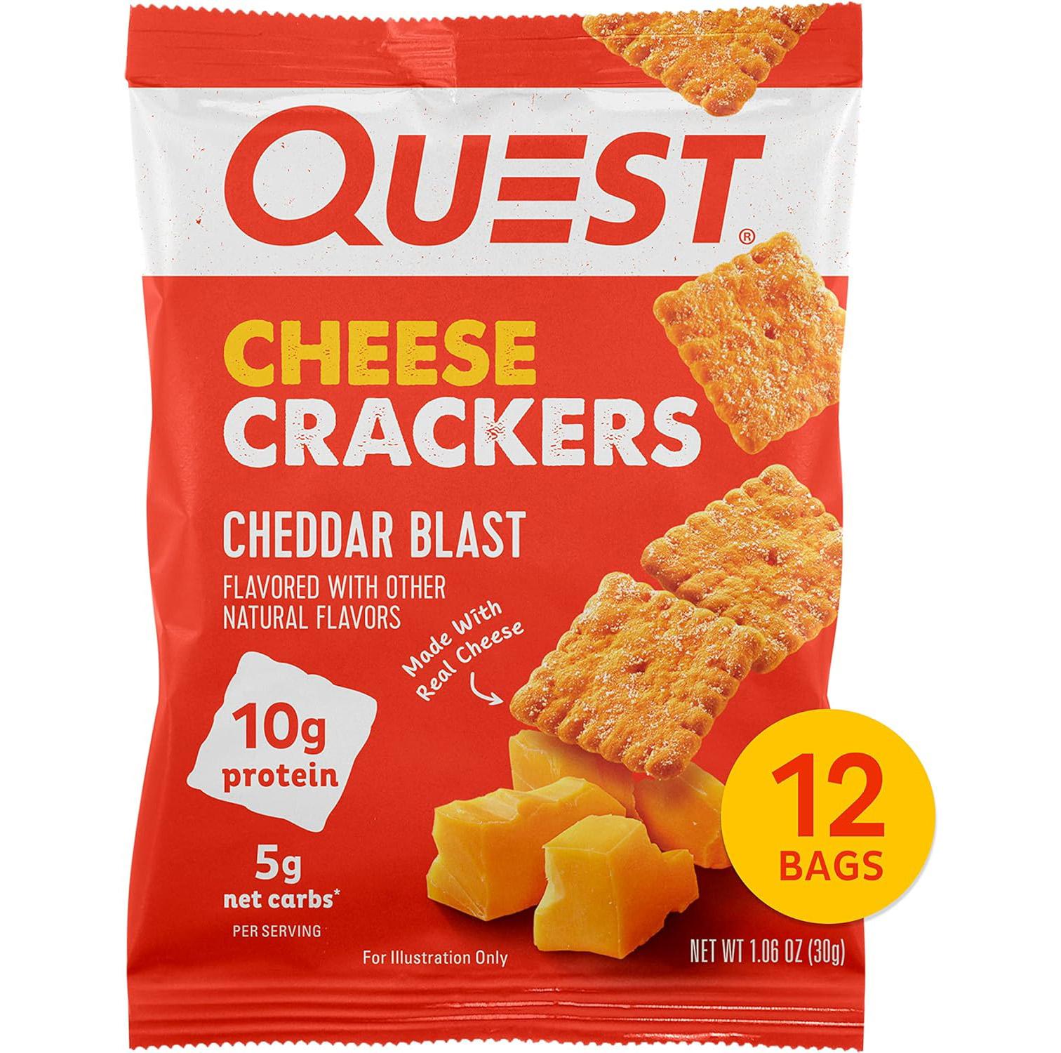 Quest Nutrition Cheese Crackers Cheddar Blast 12 Pack for $13.20