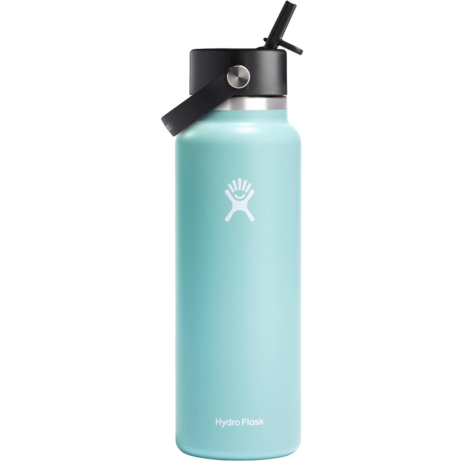 Hydro Flask Stainless Steel Wide Mouth Water Bottle with Straw Lid for $24.92