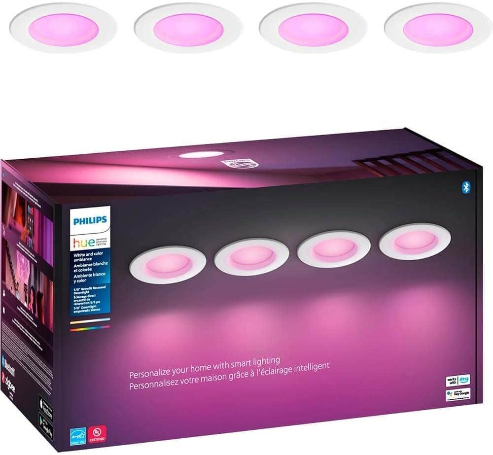 Philips Hue Smart 6 Inch Color Changing LED Downlight 4 Pack for $146.43 Shipped