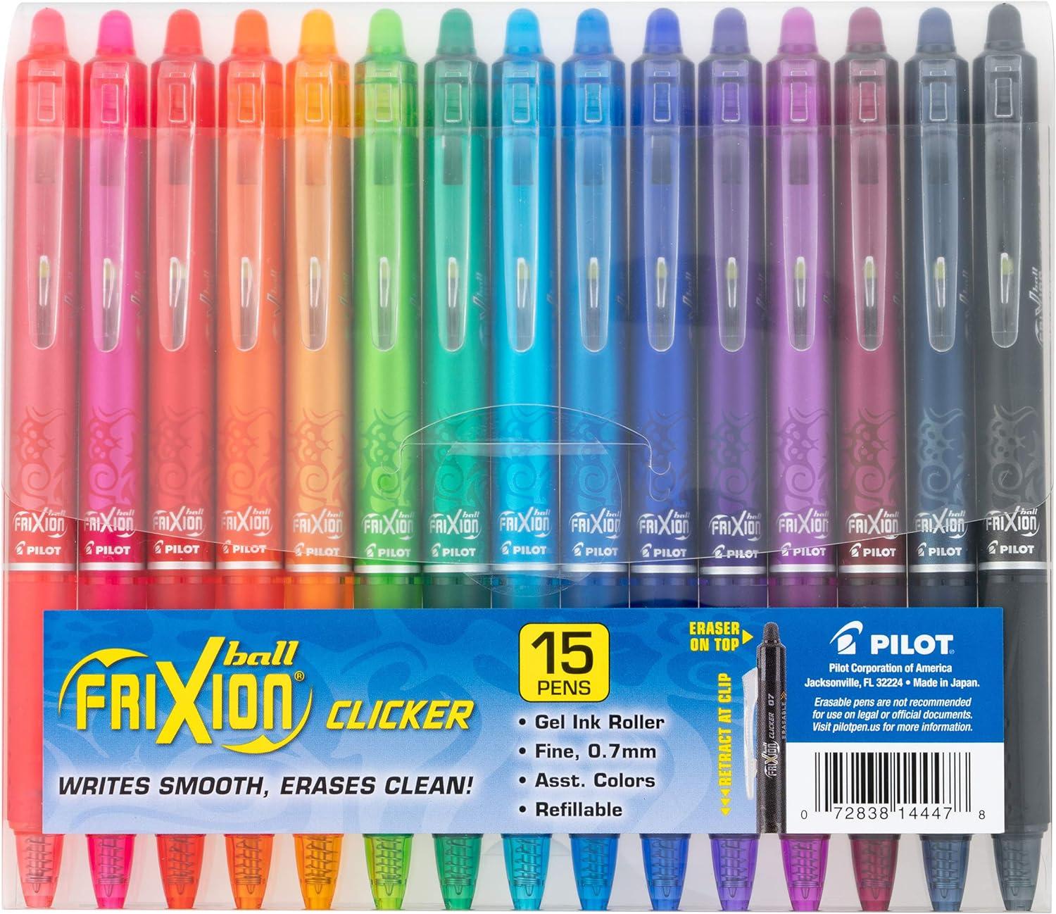Pilot FriXion Clicker Erasable Gel Pens 15-Pack for $17.67