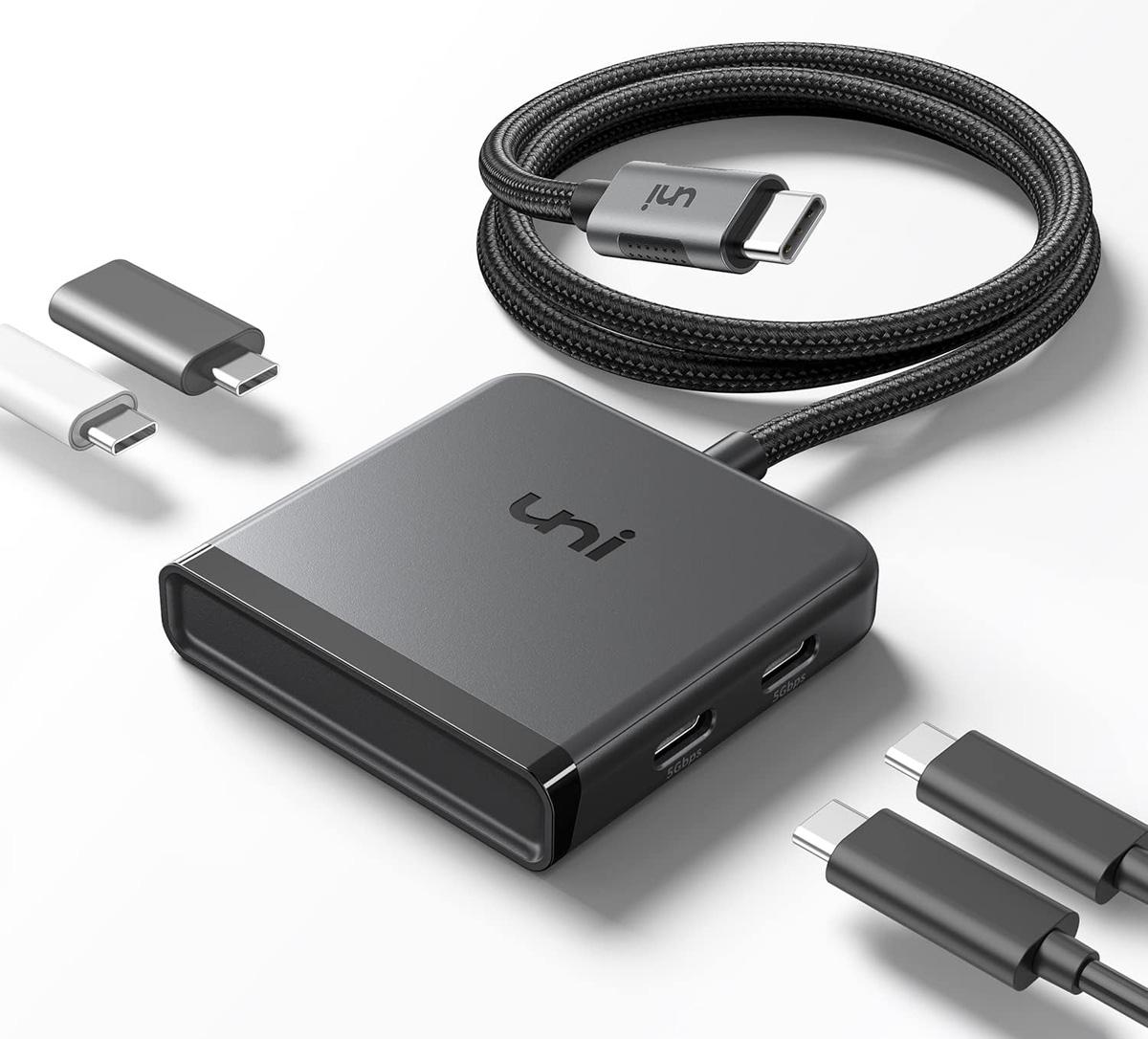 uni USB-C 4 Ports USB-C Hub for $8.79