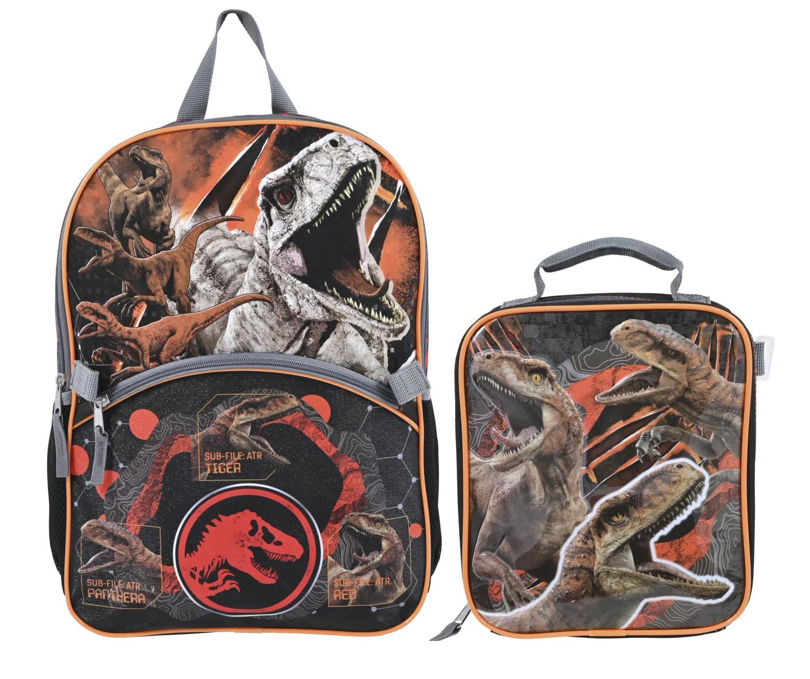 Universal Jurassic World Kids 17in Backpack with Lunch Bag for $8.24