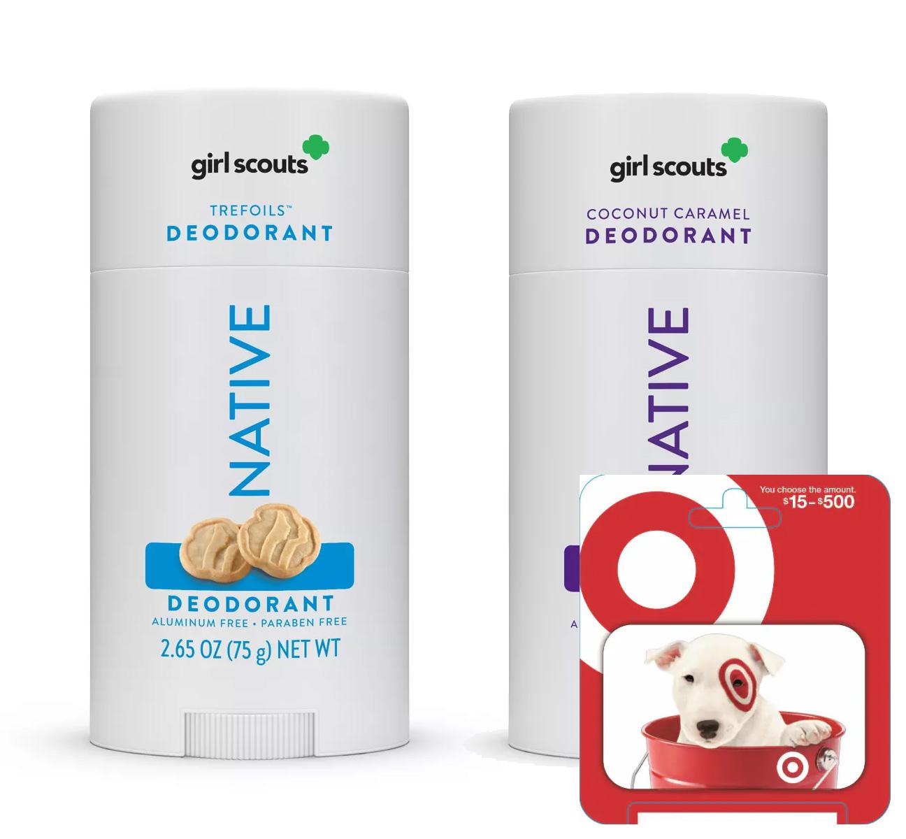 2 Native Limited Edition Girl Scout Cookie Deodorants with $5 Gift Card for $12.98