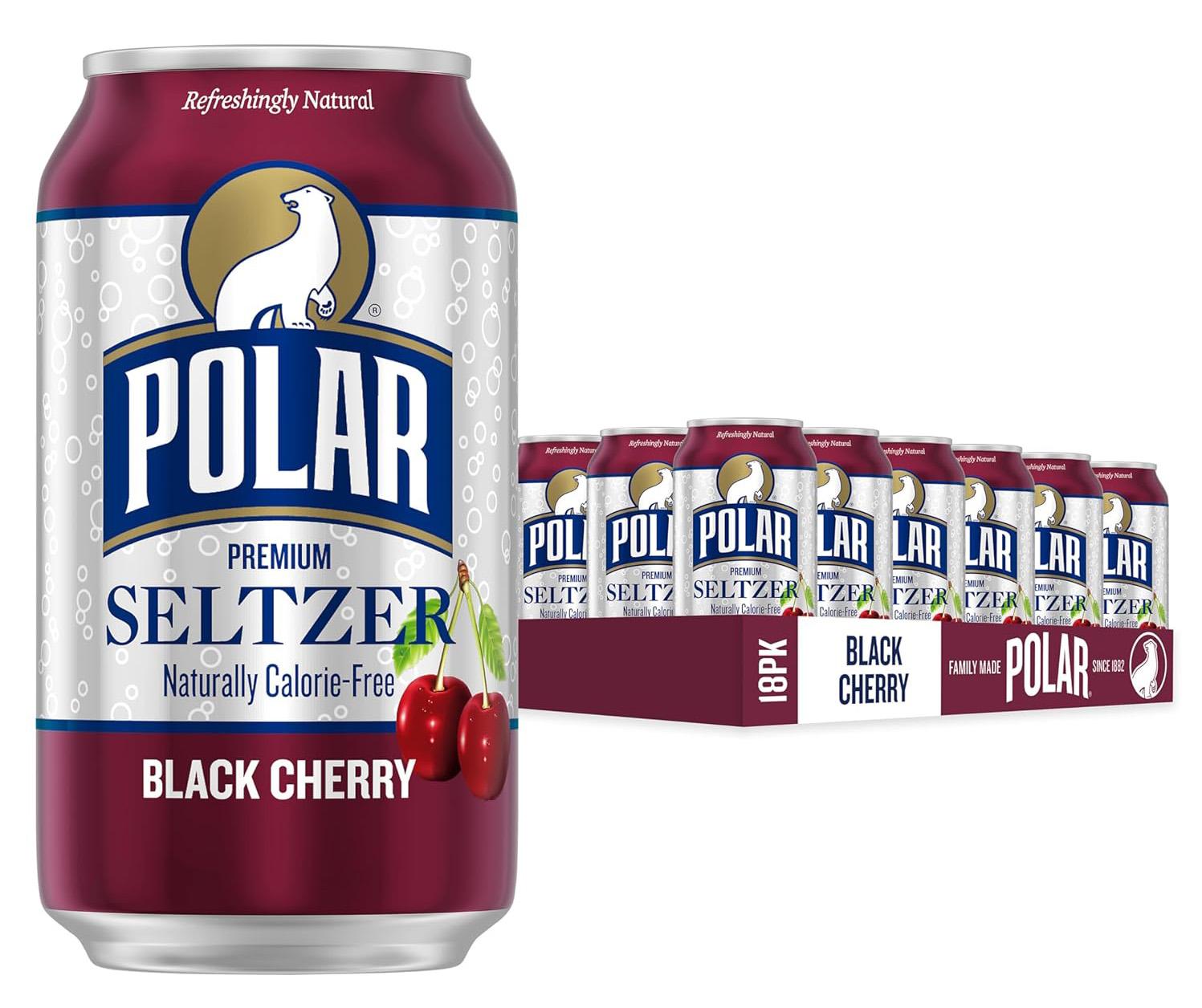 Polar Seltzer Water Black Cherry 18 Pack for $5.35