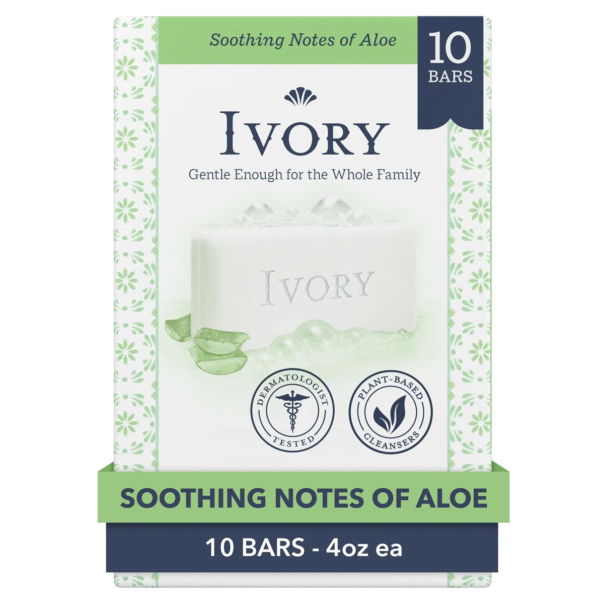 Ivory Gentle Bar Soap Aloe Scent 10 Pack for $5.47