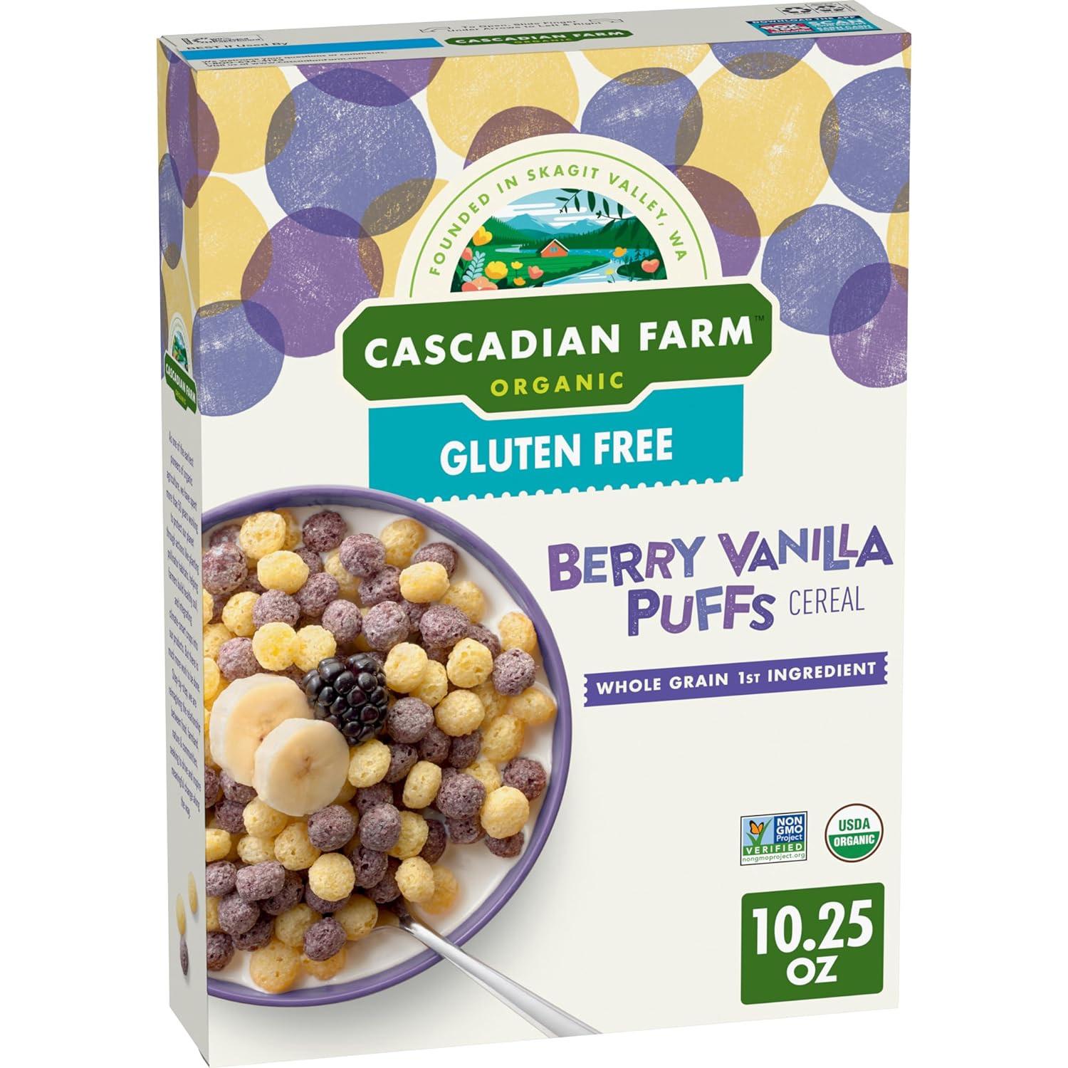 Cascadian Farm Organic Berry Vanilla Puffs Cereal for $2.81
