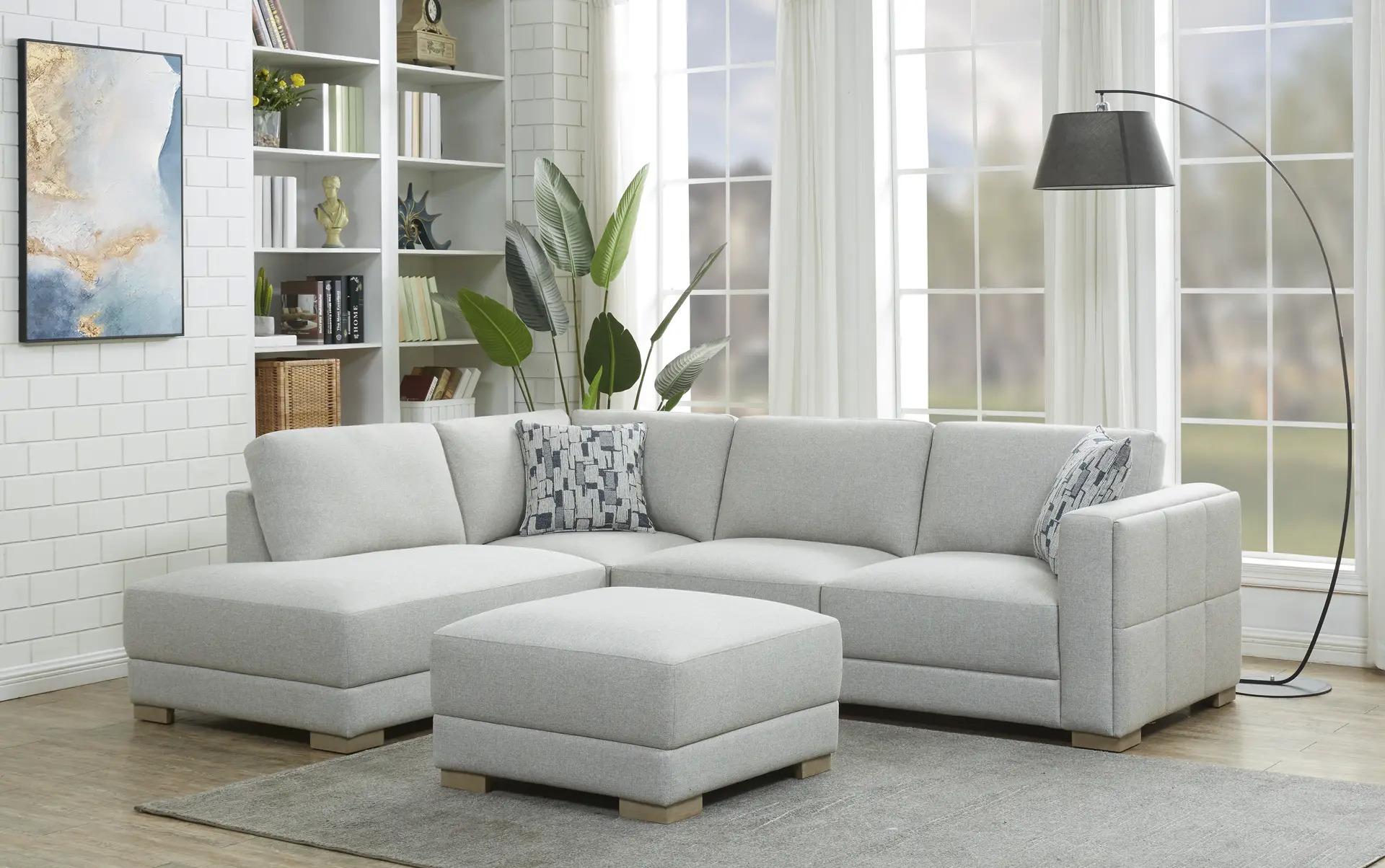 Drayden Fabric Sectional with Ottoman for $999.99 Shipped
