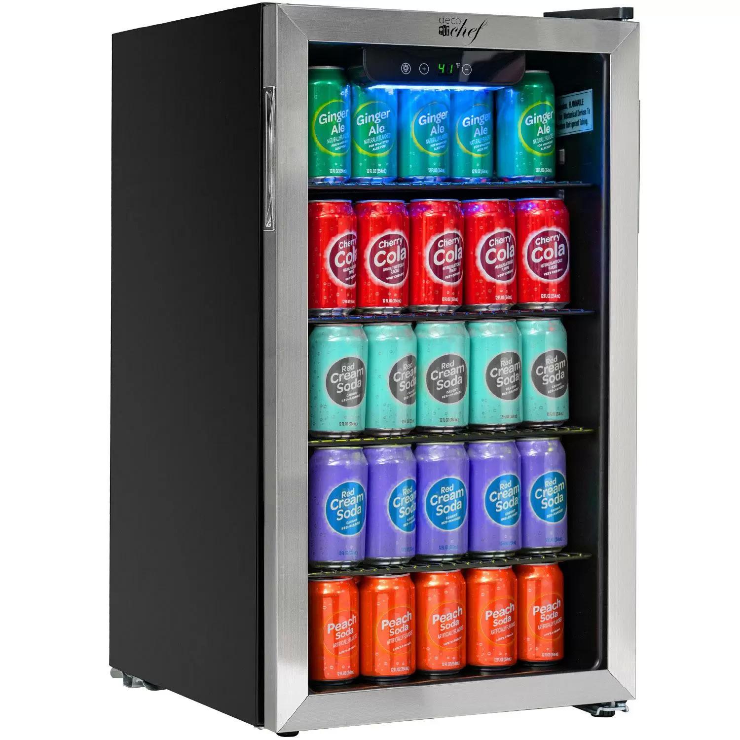 Deco Chef 118-Can Mini Fridge with Glass Door for $139.99 Shipped