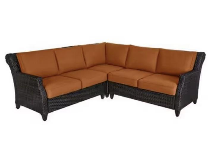 Home Decorators Hampton Chase Aluminum Wicker Outdoor Sectional for $499 Shipped