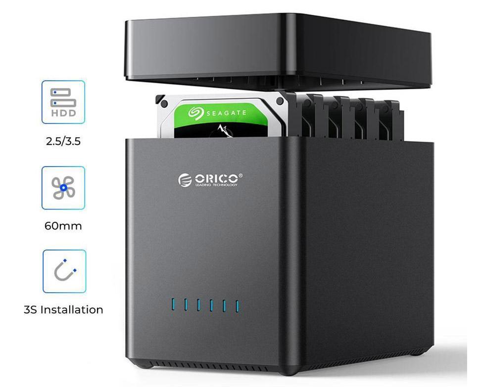 Orico 5 Bay Hard Drive Magnetic Enclosure USB 3.0 to SATA + $5 GC for $85.99 Shipped