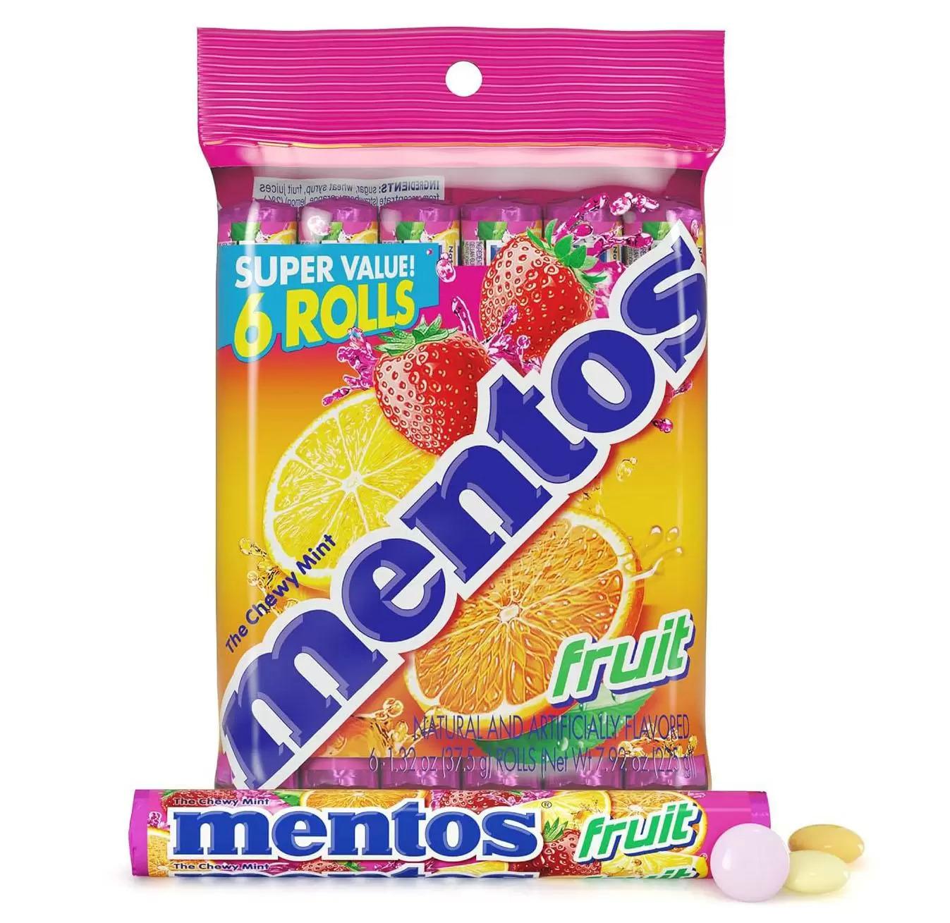 Mentos Candy Mint Chewy Candy Roll 6 Pack for $3.45