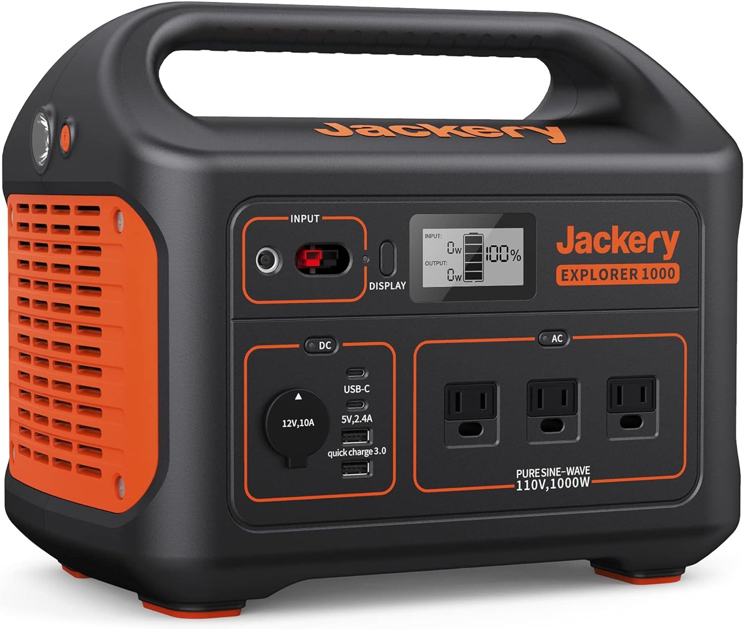 Jackery Explorer 1000 1002Wh Home Backup Portable Power Station for $499 Shipped