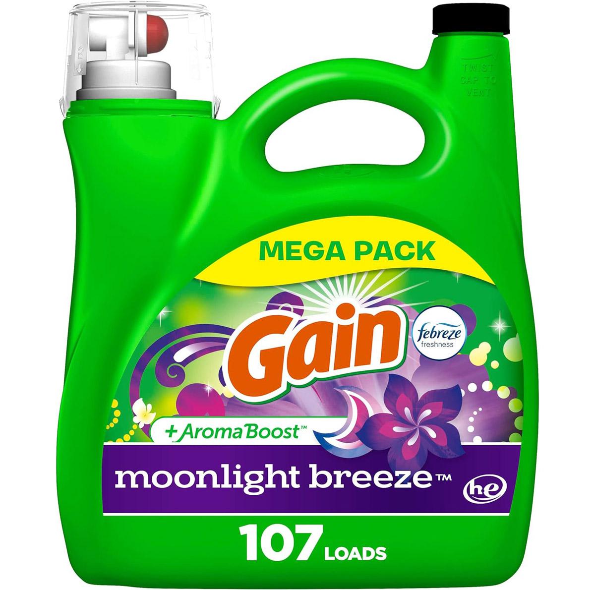 Gain + Aroma Boost Liquid Laundry Detergent 107 Loads for $10.78