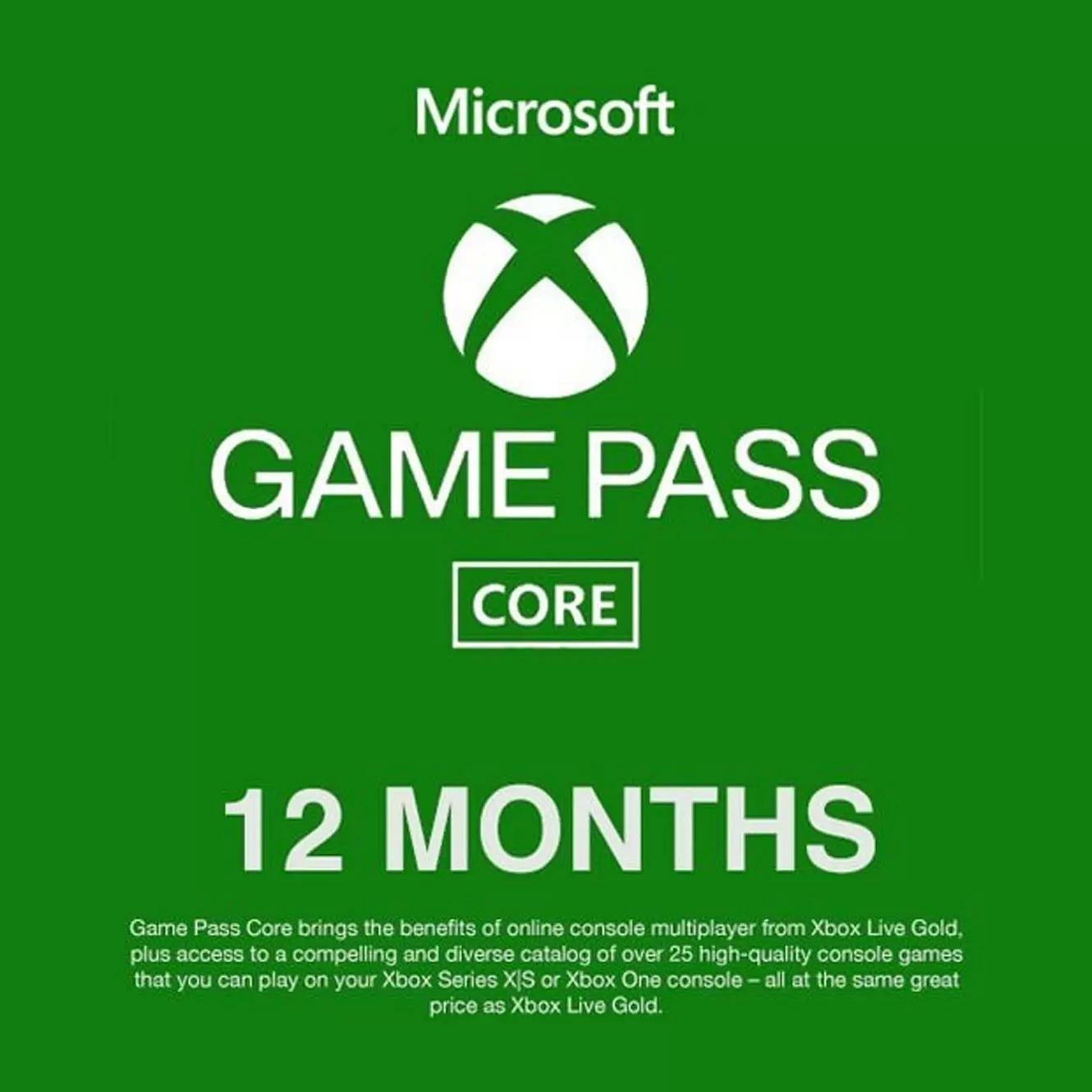 Xbox 12-Month Game Pass Core Membership for $42.39