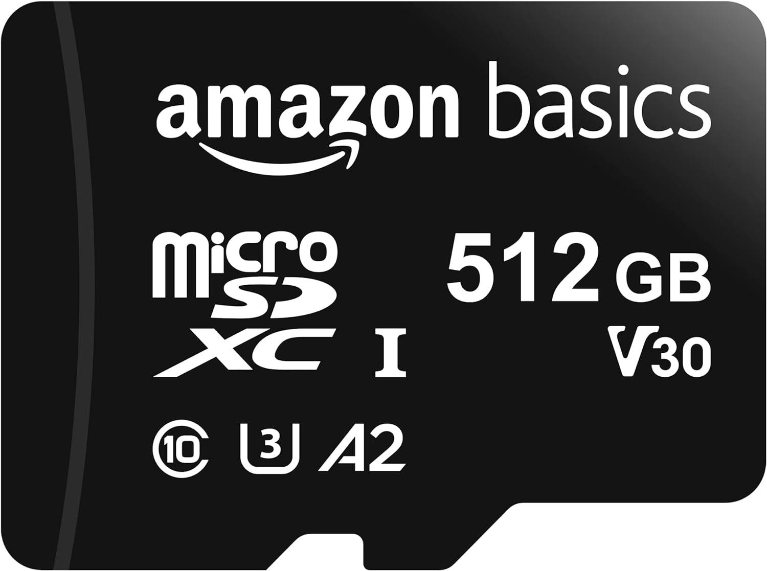 512GB Amazon Basics microSDXC A2 U3 Memory Card for $32.99 Shipped