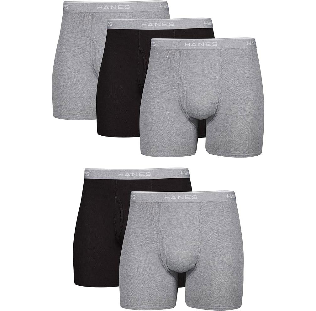 Hanes Mens Boxer Briefs, Soft and Breathable Cotton Underwear for $10.08