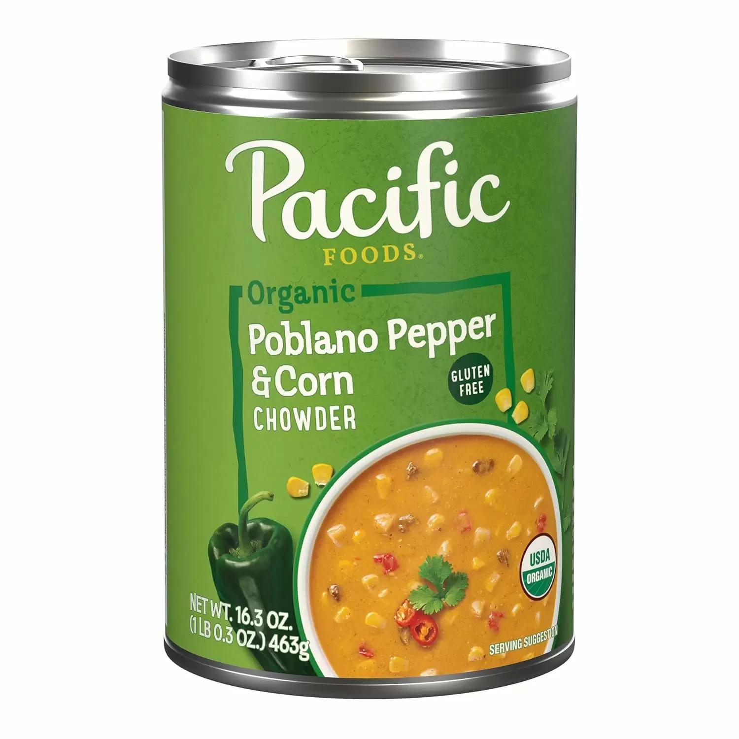 Pacific Foods Organic Poblano Pepper and Corn Chowder for $1.62