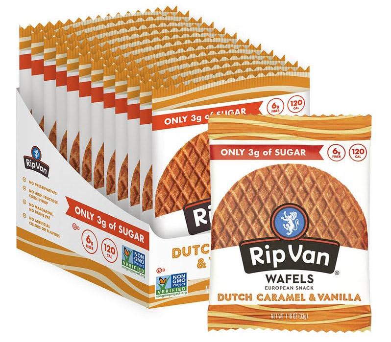 Rip Van Wafels Dutch Caramel and Vanilla Stroopwafels 12 Pack for $9.76