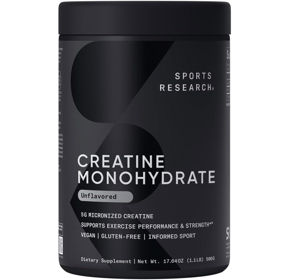 Sports Research Creatine Monohydrate Powder 100 Servings for $15.65