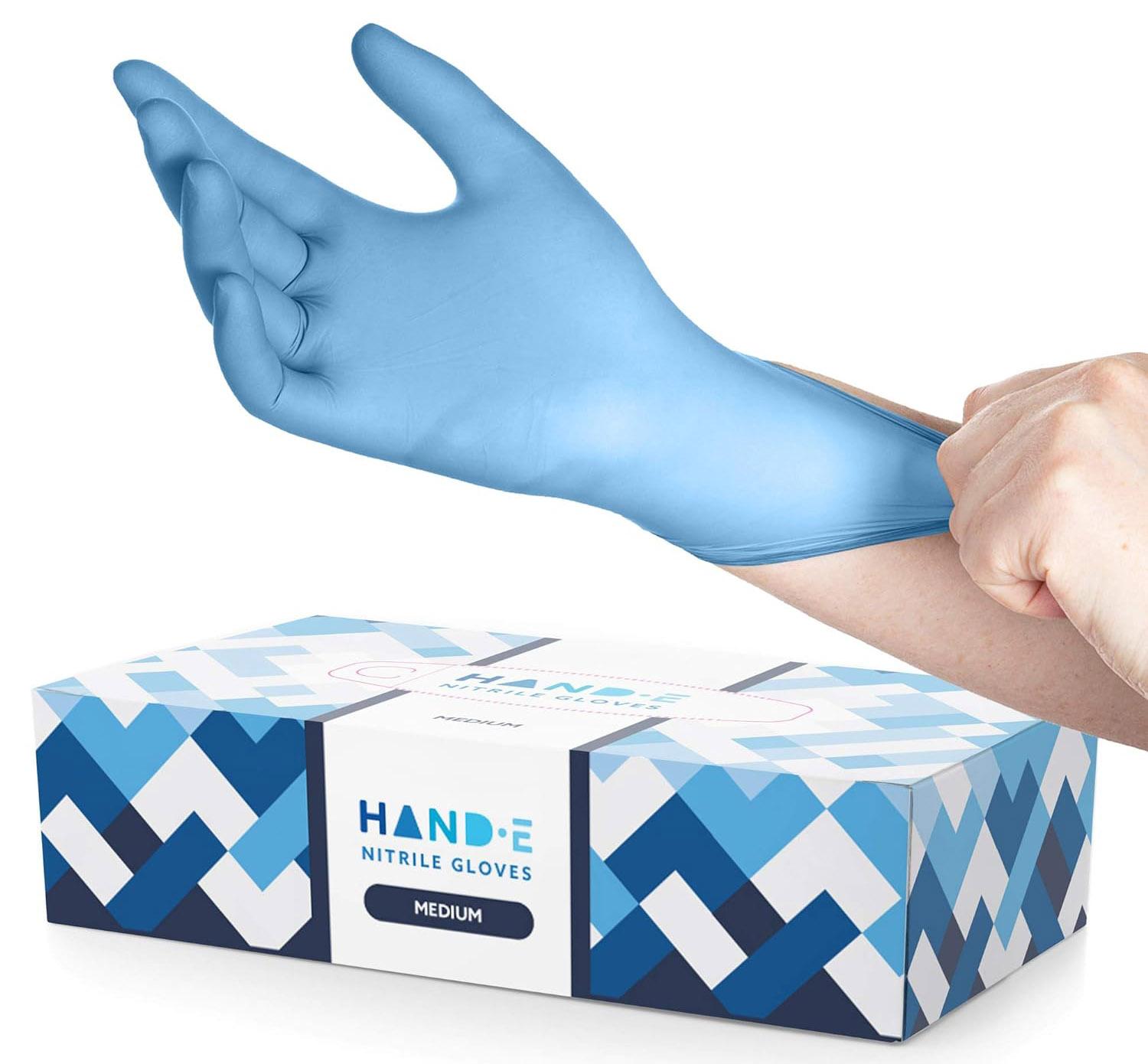 Blue Nitrile Disposable Gloves Medium Size 100-Pack for $4.45