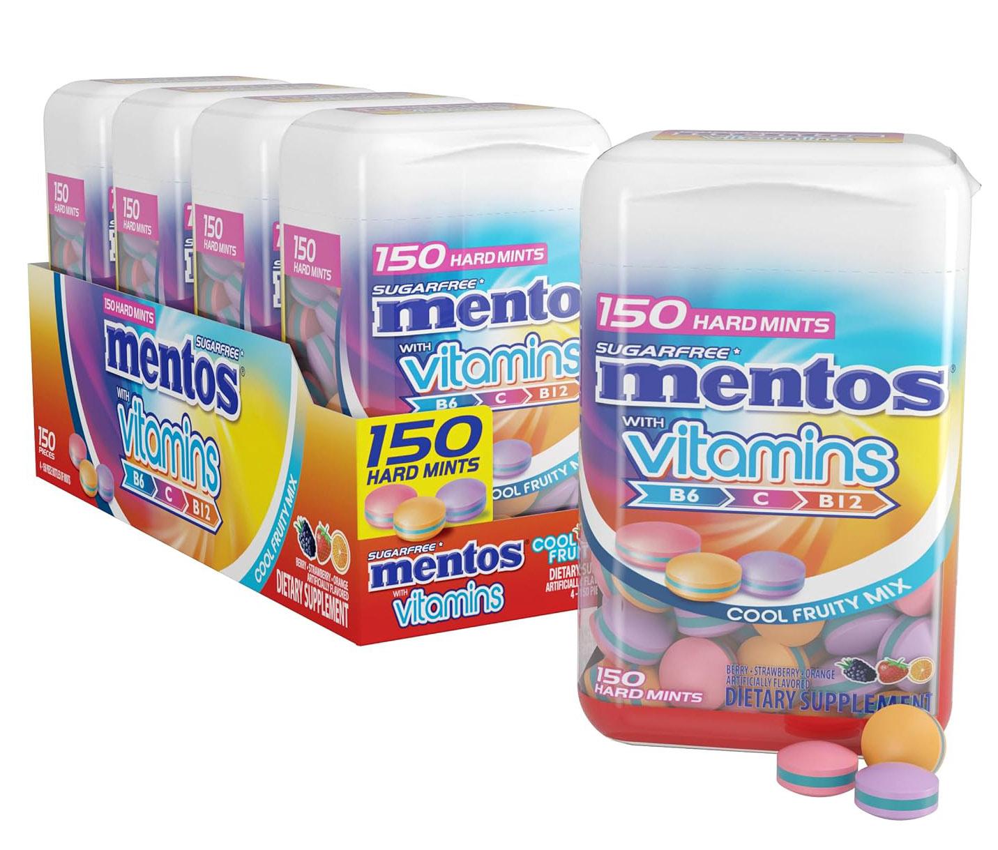 Mentos Vitamin Hard Mints Cool Fruity Mix 4 Pack for $11.17