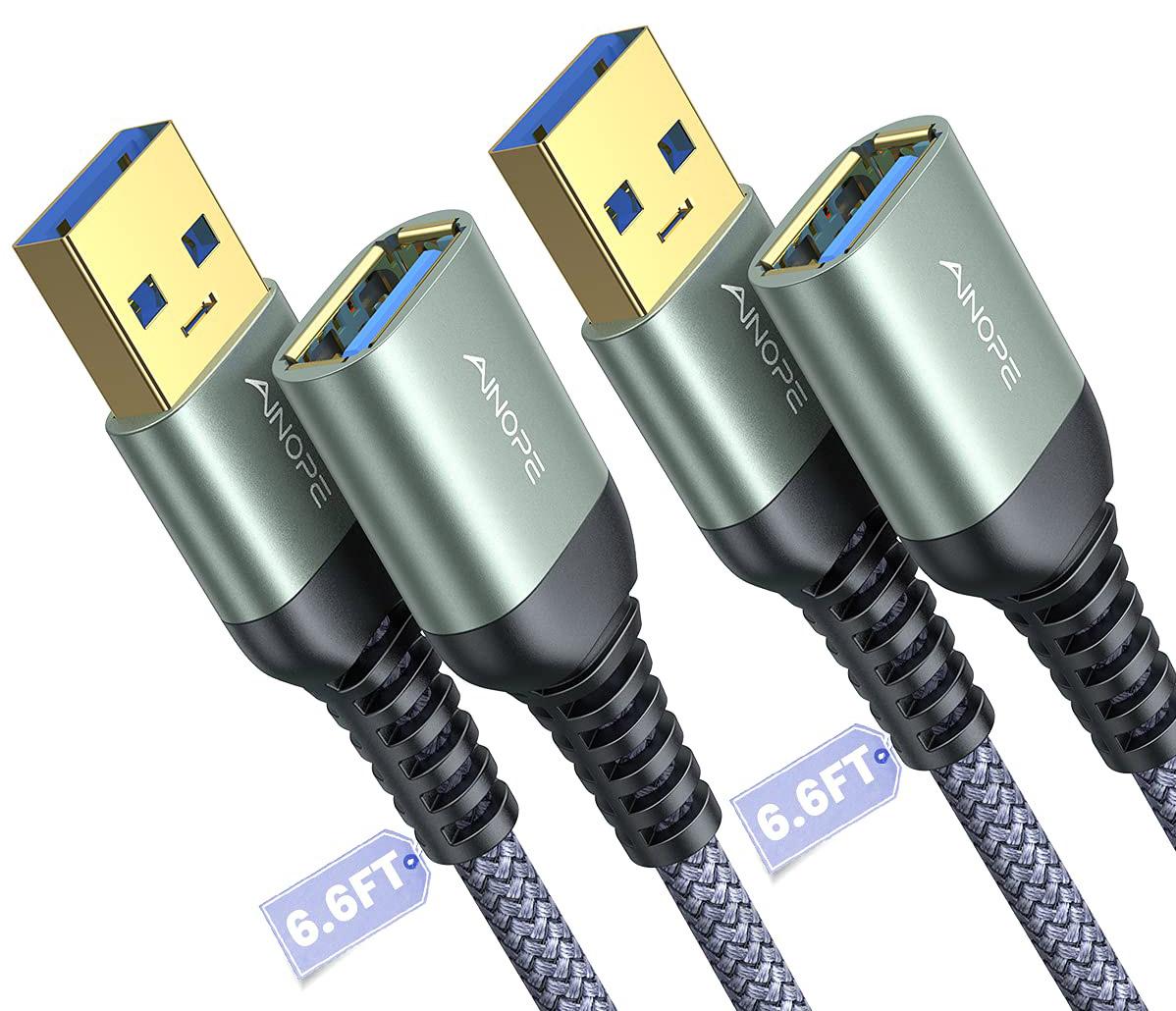 Ainope USB Extension Cables 2 Pack for $3.99