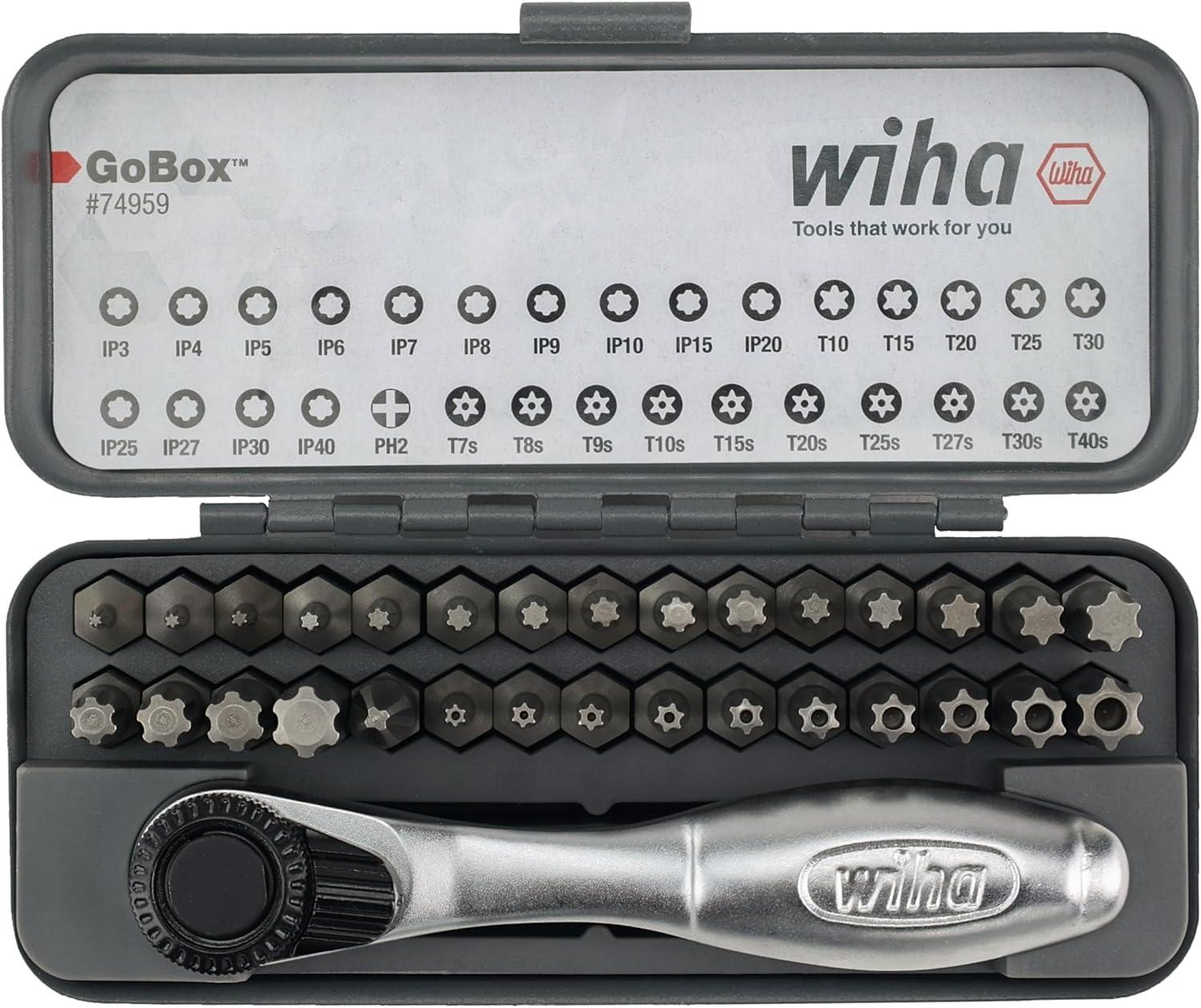 Wiha 74959 32 Piece GoBox Master Torx Bit Set with Mini Ratchet for $27.88