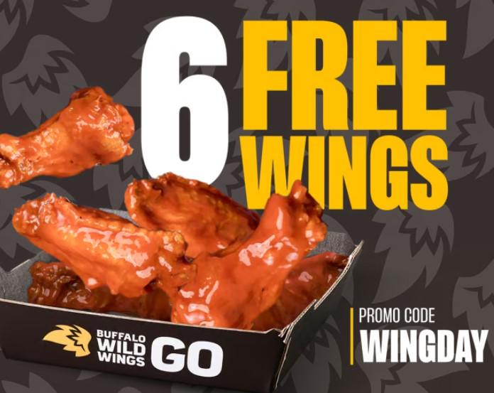 Free Buffalo Wild Wings 6-Piece Wings When You Spend $10+