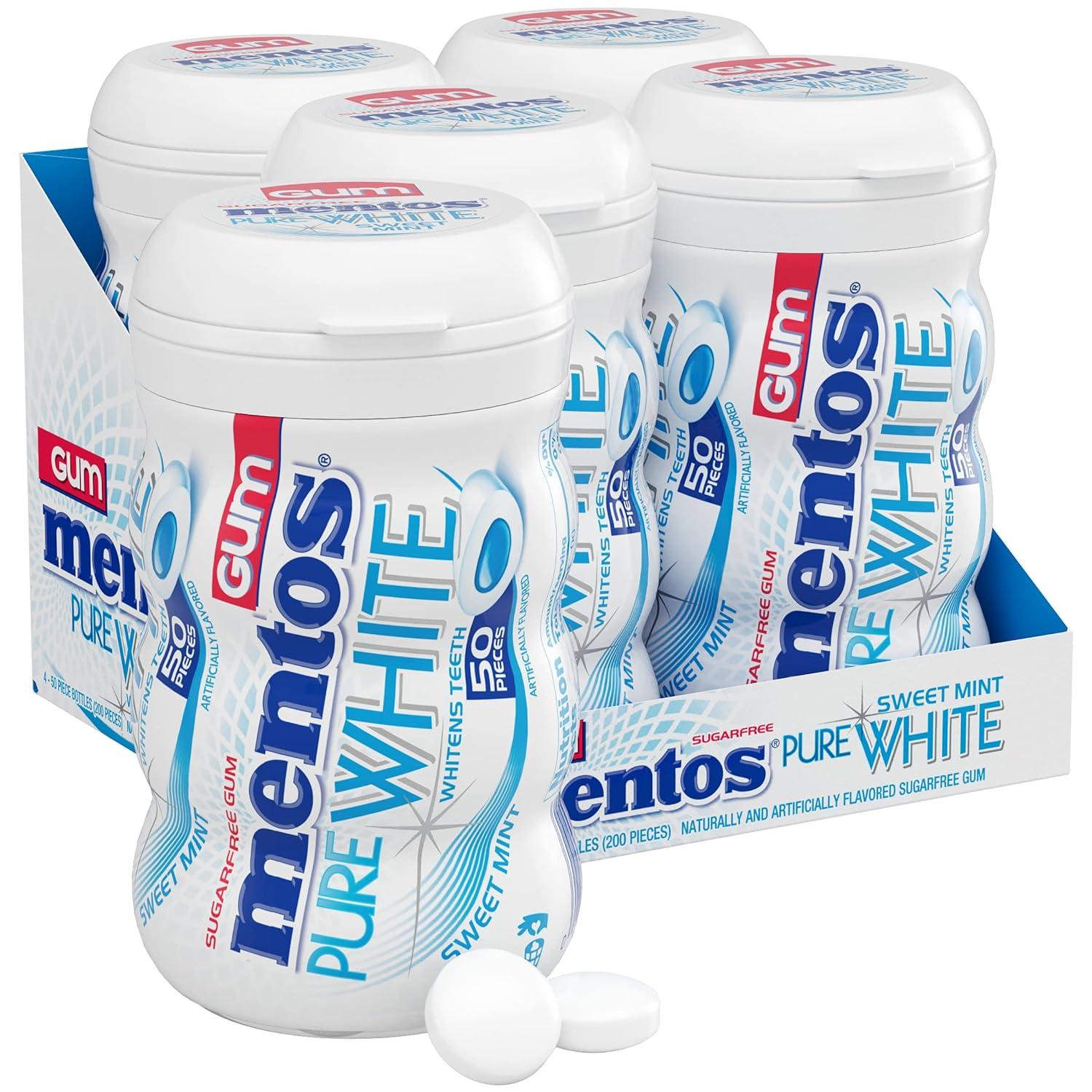 Mentos Pure White Chewing Gum with Xylitol 4 Pack for $10.20