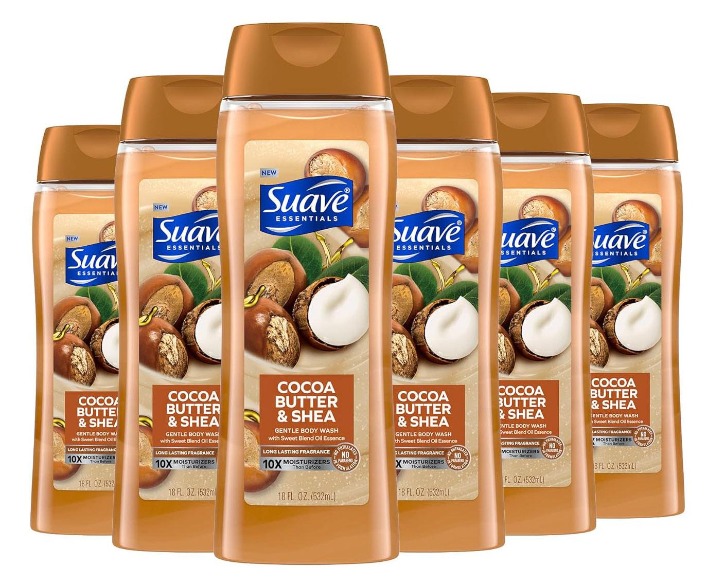 Suave Moisturizing Body Wash Cocoa Butter and Shea 6 Pack for $11.27