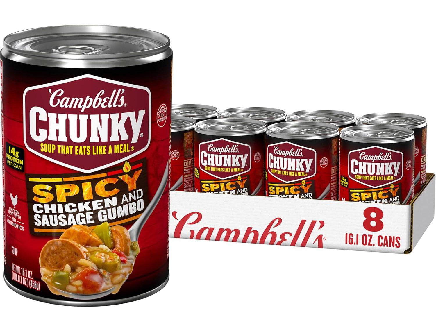 Campbells Chunky Soup Spicy Chicken and Sausage Gumbo 8 Pack for $10.69