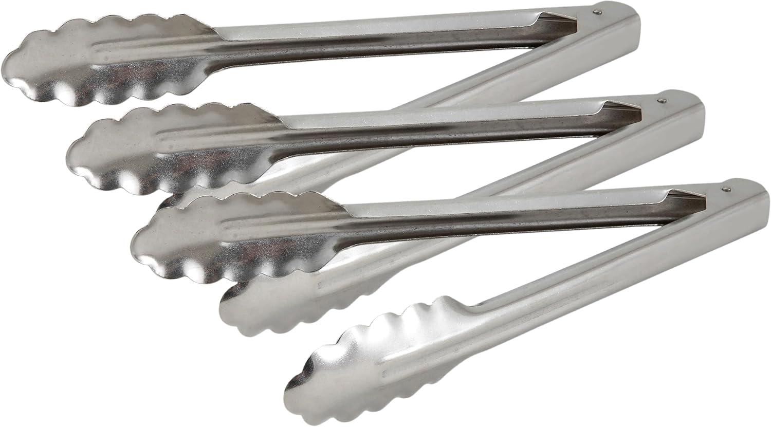 Winco Coiled Spring Stainless Steel Tongs 3 Pack for $4.47