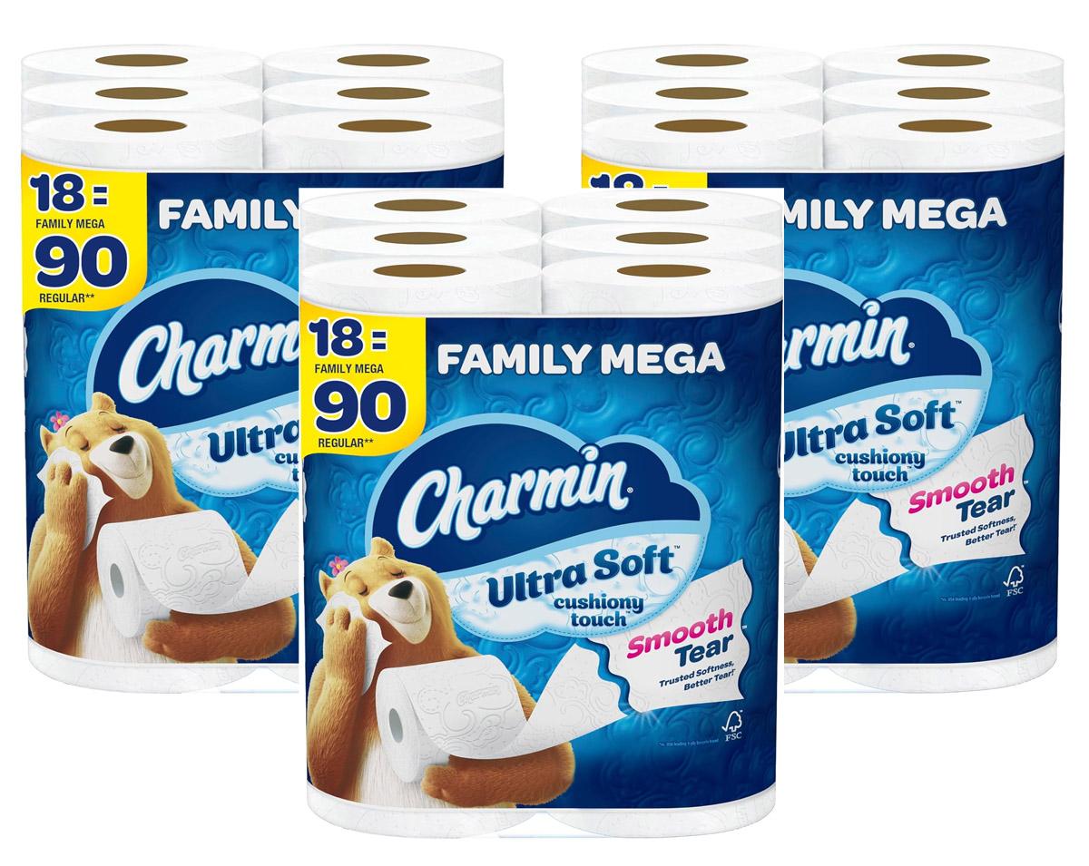 Charmin Ultra Soft Toilet Paper Family Mega Rolls 54 Pack with $20 Credit for $67.62