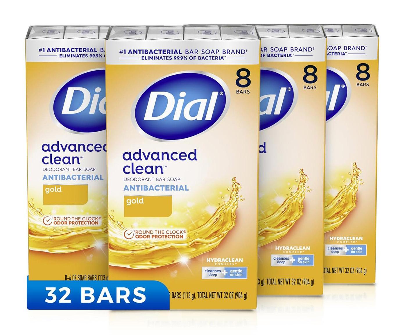 Dial Antibacterial Bar Soaps 32 Pack for $17.04