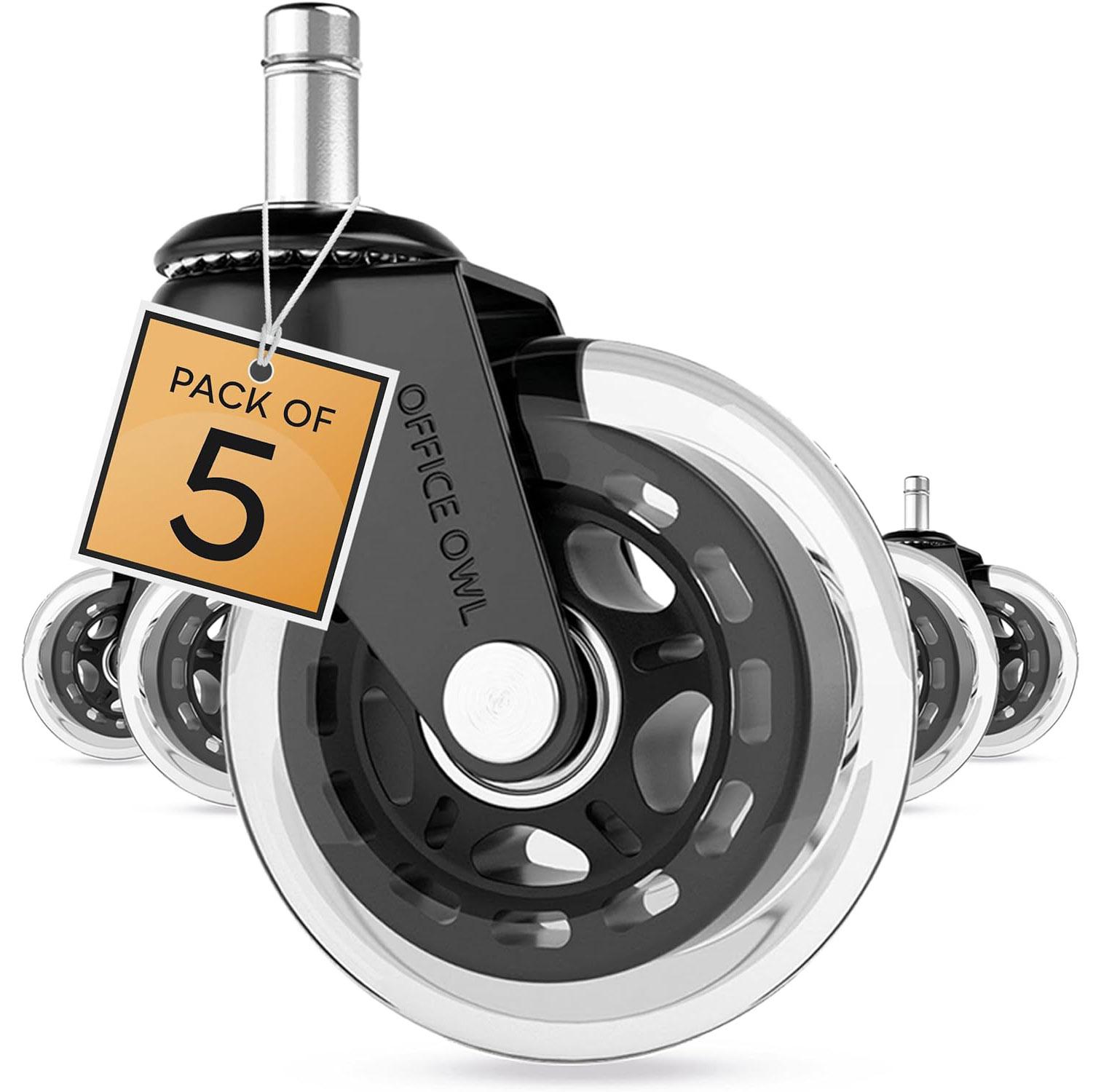 Office Chair Rollerblade Caster Wheels 5 Pack for $10.25