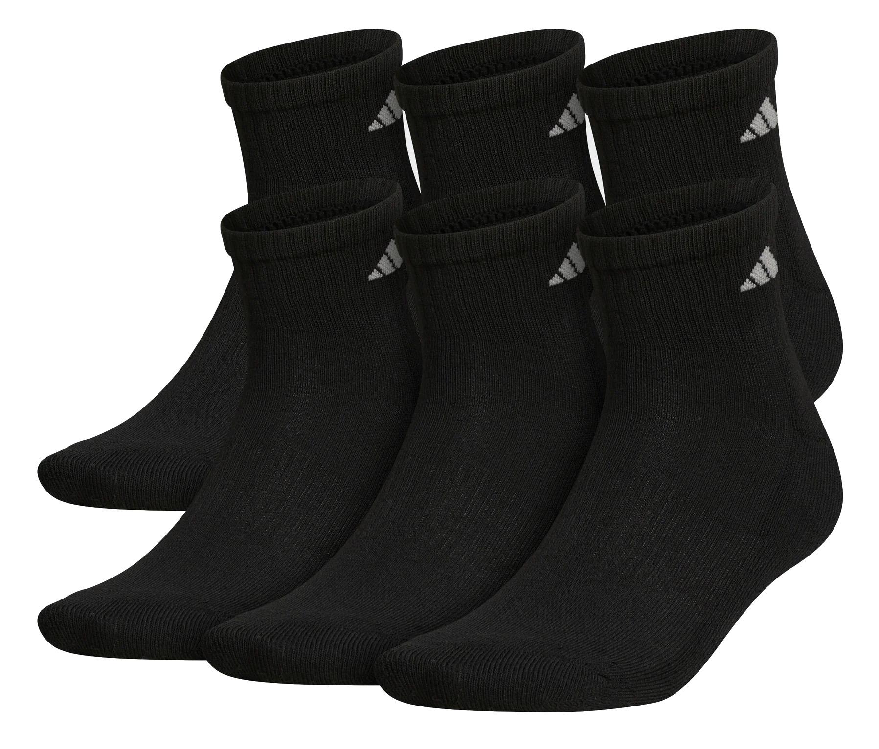 Adidas Athletic Cushioned Quarter Socks 6 Pack for $9