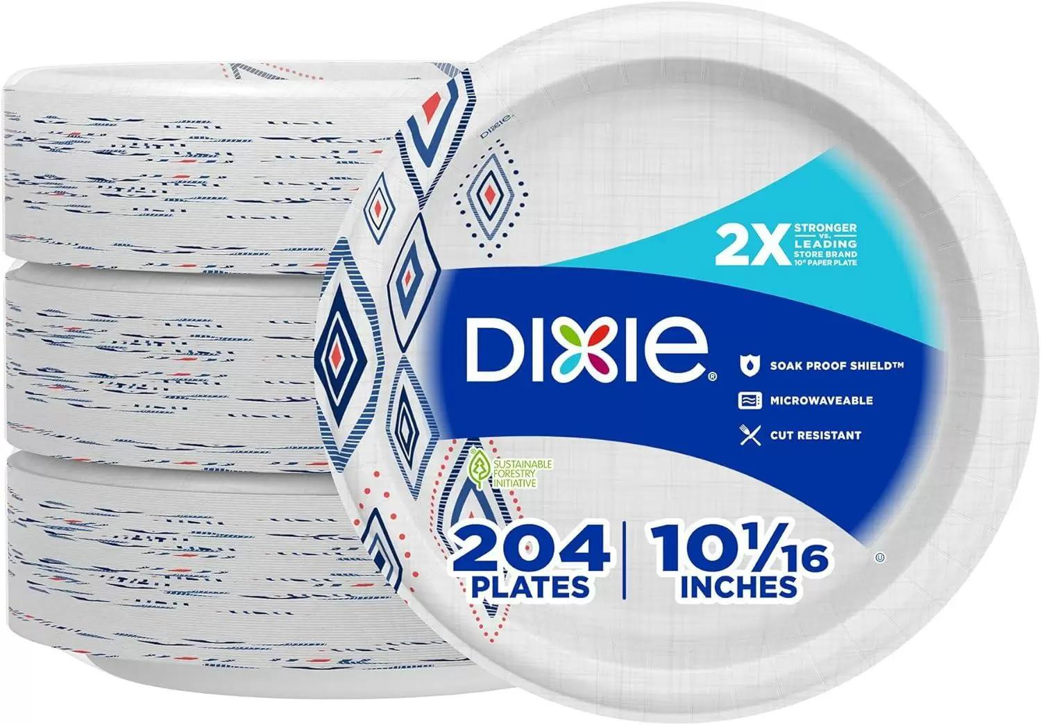 Dixie Large Disposable Paper Plates 204 Pack for $17.05