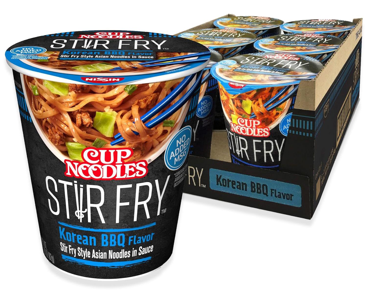 Nissin Cup Noodles Stir Fry Noodles Korean BBQ 6x $4.85