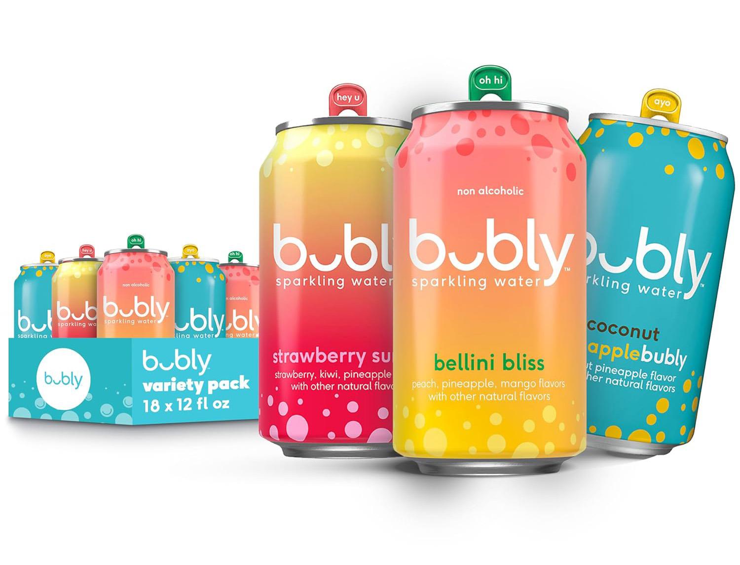 bubly 3 Flavor Variety Sparkling Water 18 Pack for $8.57