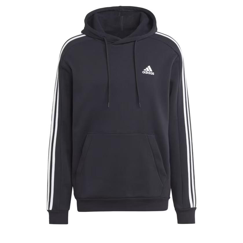 adidas Mens Essentials Fleece 3-Stripes Hoodie for $18