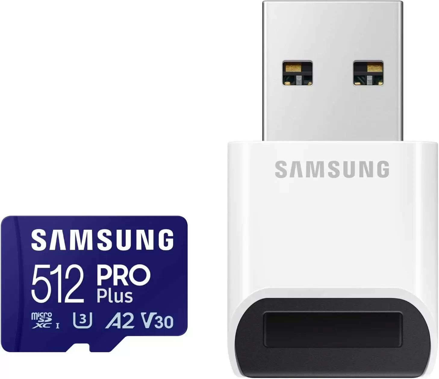 Samsung Pro Plus 512GB microSD Memory Card with USB $29.99