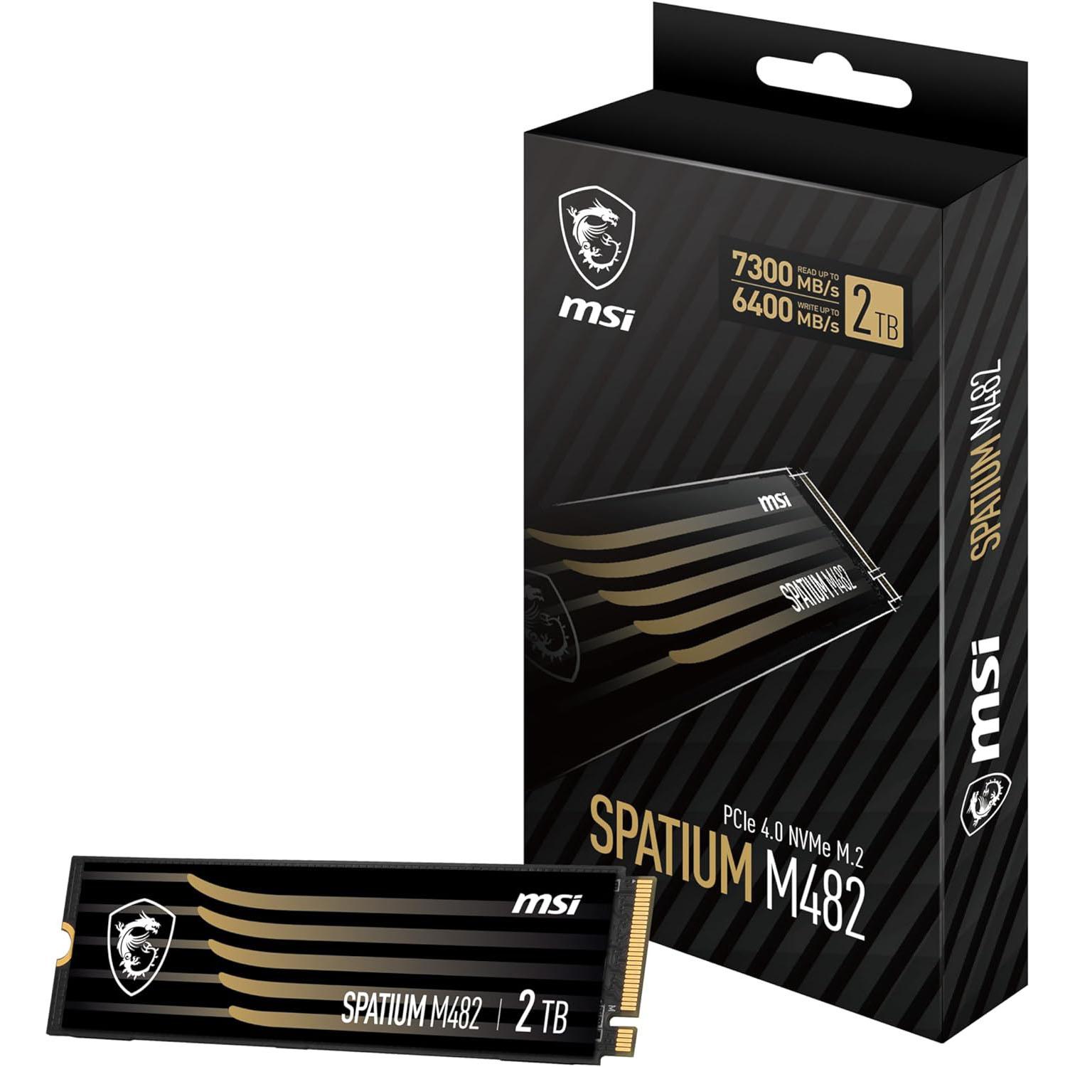 2TB MSI SPATIUM M482 M2 2280 PCIe SSD for $99.99