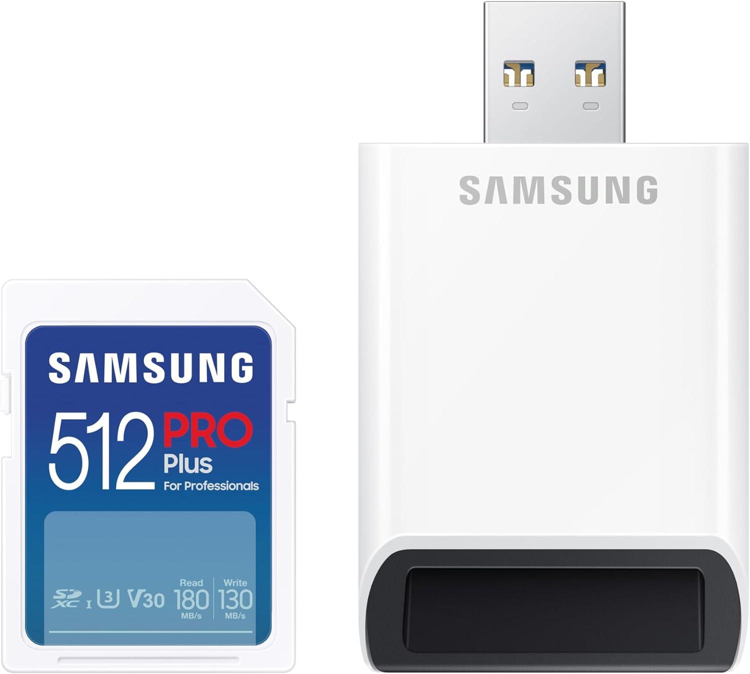 Samsung Pro Plus Full Size 512GB SDXC Memory Card $29.37