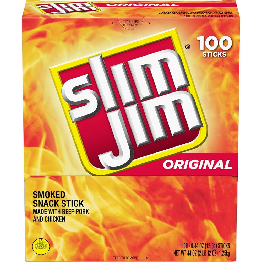 Slim Jim Original Smoked Meat Sticks 100 Pack for $24.22