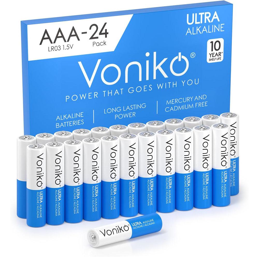 Voniko AAA Alkaline Batteries 24 Pack for $6.45