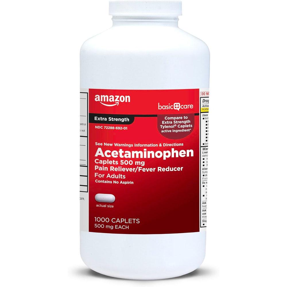 Acetaminophen 500mg Pain Reliever 1000 Pack for $11.62